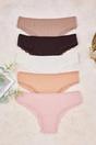Multi 5 Pack Ribbed Lace Trim Cotton Rich Briefs Set, Image 2 of 2