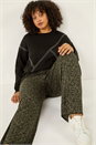 Khaki Curve Paisley Wide Leg Culottes, Image 1 of 5