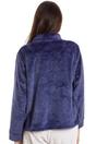 Navy Camille Lingerie Navy Button Up Rose Embossed Bed Jacket, Image 4 of 5