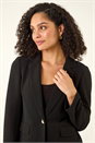Black Textured Pocket Stretch Jacket, Image 3 of 5