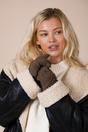 Brown SVNX Brown Touch Screen Cable Knit Gloves - Fleece Lined, Image 1 of 4
