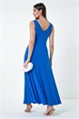 Royal Blue Knot Front Maxi Dress, Image 3 of 6