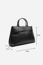 Black Flores Luxury Structured Leather Tote Bag, Image 7 of 8