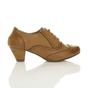 Tan AJVANI Tan Mid Heel Brogue Ankle Boots Shoe Boots, Image 2 of 6
