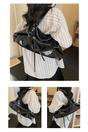 Black Large Tote Bag With Zip And Metal Hardware, Image 5 of 5