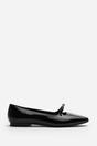 Black 'Jessica' Square Toe Ballet Flats, Image 2 of 5