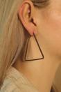 Black Large Triangle Summer Hoop Earrings, Image 1 of 2