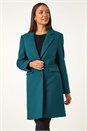 Teal Tailored Single Breasted Coat, Image 4 of 6