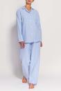 Light Blue "Westwood Blue" Stripe Brushed Cotton Pyjama Set, Image 2 of 4