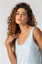 Light-Blue Scoop Neck Sequin Cami Top, Image 5 of 5
