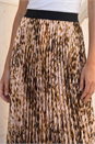 Camel  Animal Print Pleated Midi Skirt, Image 4 of 4