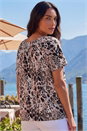 Natural  Marl Print Bardot Top, Image 3 of 4