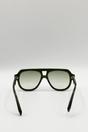 Green SVNX Green Bold Navigator Sunglasses in Green, Image 6 of 6