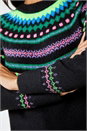 Black Fairisle Stretch Knit Jumper, Image 5 of 5