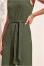 Khaki Petite Textured Jumpsuit, Image 4 of 4