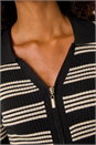 Stone Striped Zip Through Knitted Top, Image 5 of 10
