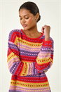 Red Bobble Knit Stripe Jumper, Image 1 of 5