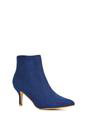 Navy XY LONDON Navy 'Anastsia' Low Mid Kitten High Heel Stiletto Zip-Up Ankle Boots, Image 2 of 5