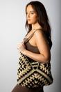 Black Black Woven Straw Shoulder Bag, Image 5 of 5