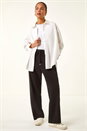 Black Petite Corduroy Drawstring Trouser, Image 1 of 5
