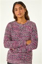 MAGENTA Crew Neck Tape Yarn Knit Jumper, Image 1 of 5