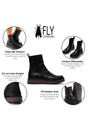 Black Womens Zip Up Ankle Boots - RENO053FLY, Image 3 of 5