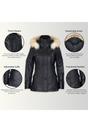 Black Lamb Leather Parka Fur Hood Jacket, Image 3 of 6