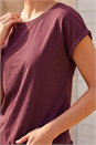 Burgundy Plain Cotton Jersey T-Shirt, Image 4 of 4