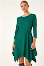 Forest  Asymmetric Textured Pleat Stretch Dress, Image 2 of 5