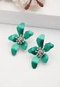 Green AVANT-GARDE PARIS Green Floral Stud Earrings, Image 2 of 5