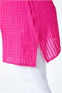 Pink Curve Textured Short Sleeve T-Shirt, Image 5 of 5