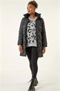 Black Diamond Quilt Padded Coat, Image 3 of 6