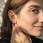 Gold Dainty Evil Eye Gold Plated Minimalist Stud Earrings, Image 3 of 5