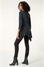 Green Glitter Hanky Hem Tunic Stretch Top           , Image 3 of 5
