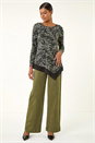 Sage Leaf Puff Print Stretch Top, Image 2 of 5