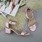 Light Pink Mid Block Heel Ankle Strap Sandals, Image 4 of 6