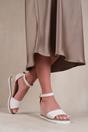 Cream 'Dusk' Wedge Shoes With Buckle Ankle Strap, Image 2 of 2