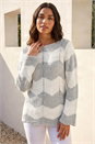 Ivory Wave Chevron Knit Jumper , Image 1 of 4