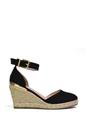 Black XY LONDON Black 'Forest' Closed Toe Espadrille Wedge Heel Sandals, Image 1 of 5