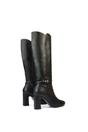Black XY LONDON Black 'Olly' Knee High Boots With Block Mid Heel, Image 4 of 5