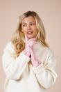 Pink Bow Knitted Gloves, Image 1 of 4