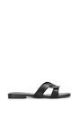 Black 'Charley' Open Toe Slip On Slider Sandals With Square Toe, Image 1 of 5
