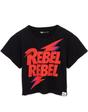 Black David Bowie For Cropped Short Sleeved T-Shirt, Image 2 of 6