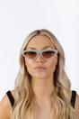Grey Retro Oval Sunglasses in Light Grey, Image 4 of 6