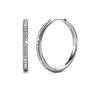 Silver Round Hoop 40mm Silver Earrings With Certified Austrian Crystals, Image 1 of 1