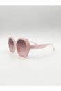 Pink Oversized Rounded Angular Sunglasses in Pink, Image 2 of 6
