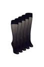 Black 5 Pack Ladies Knee High Pop Socks 15 Denier Lightweight Sheer Socks, Image 1 of 3