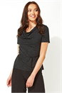 Black Tie Belt Cowl Neck Top, Image 1 of 5