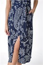 Navy  Paisley Print Textured Shirt Dress, Image 5 of 5
