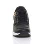 Black Mid Wedge Heel Lace Up Gold Zip Trainers, Image 5 of 5